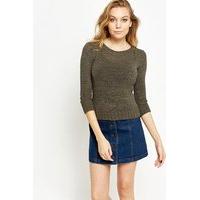 cotton blend round neck jumper