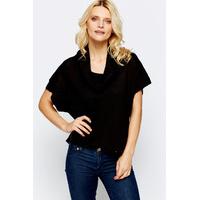 Cowl Neck Short Sleeve Pullover