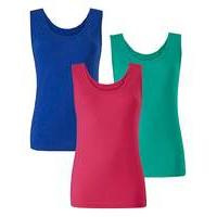 Cobalt/ Pink/ Green Pack of 3 Vests