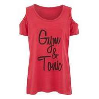 Cold Shoulder Slogan Top
