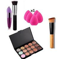 ConcelerPalette 15 Colors Kit Fix Contour Cream Brush Face Makeup Hide It