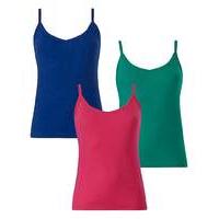 Cobalt/ Pink/ Green Pack of 3 Camisoles