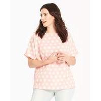 coralwhite spot drop sleeve shell top