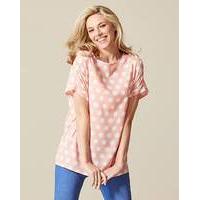 coralwhite spot drop sleeve shell top