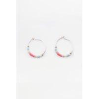 Colourful Beaded Hoop Earrings, ASSORTED