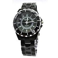 couples wrist watch quartz casual watch alloy band black white