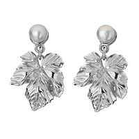 Cote d\'Azur Leaf Pearl Earrings