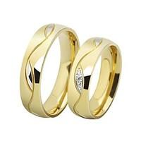 Couple Rings Band Rings AAA Cubic Zirconia Love Luxury Stainless Steel Gold Plated Imitation Diamond Circle Jewelry Black Golden Jewelry