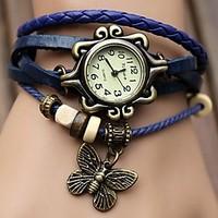 coway hand woven womens round dial leather band quartz analog braceiet ...