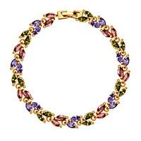 Colorful Charm Cubic Zirconia Bracelet Jewelry Design 18k Gold Plated Luxury Crystal Party Jewelry Gifts B40170