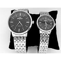 couples dress watch chinese quartz stainless steel band vintage silver
