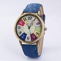 Couple\'s Dress Watch Fashion Watch Casual Watch Quartz Fabric Band Vintage Black White Blue Red Rose