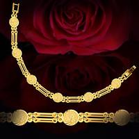 Coin Shape Bracelets Women Jewelry Trendy Quality 18K Gold Plated Link Chain Bracelets B40054