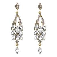 colorful rhinestone long wedding earrings for women