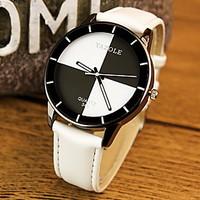 couples fashion watch quartz casual watch pu band black white red pink