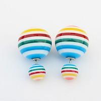 colorful sweet candy colored hot air balloon sided wear earrings