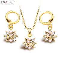 Colorful Crystal Necklace Earrings Jewelry Sets Trendy 18K Gold Plated fashion zircon Jewelry Set Women Party S20067