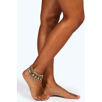 Coin And Chain Anklet - gold