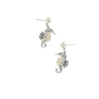 Coquina Earrings Drop Seahorse Silver