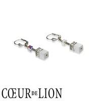 Coeur De Lion White Geo Cube Earrings