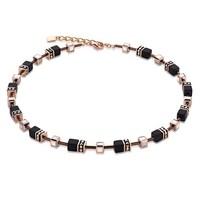 Coeur De Lion Rose Gold & Onyx Geo Cube Necklace