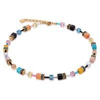 Coeur De Lion Gold Geo Cube Pastel Necklace