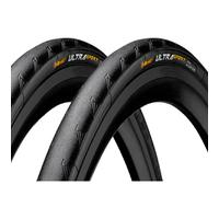 Continental Ultra Sport II Clincher Tyre Twin Pack - Black - 700c x 25mm