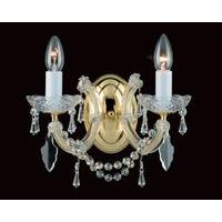 CP00150/2WB Gold Crystal 2 Lt Crystal Wall Bracket