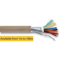 CQR Brown 0.182mm 8 Core 4 Pair Round Professional Screened Copper PVC Intruder Burglar Alarm Security Cable