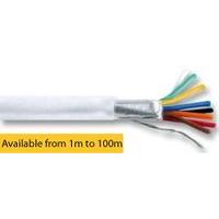 CQR White 0.182mm 8 Core 4 Pair Round Professional Screened Copper PVC Intruder Burglar Alarm Security Cable