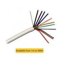 CQR White 0.182mm 12 Core 6 Pair Round Professional Copper PVC Intruder Burglar Alarm Security Cable