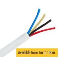 CQR White 0.182mm 4 Core 2 Pair Round Professional Copper PVC Intruder Burglar Alarm Security Cable