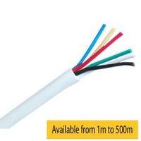 CQR White 0.182mm 6 Core 3 Pair Round Professional Copper PVC Intruder Burglar Alarm Security Cable