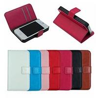 Crazy Horse Leather Wallet Full Body Case Flip Leather Stand Cover with Card Holder for iPhone 4/4S