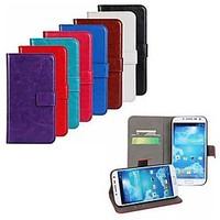 Crazy Horse Leather Wallet Flip Case with Card Holder And Stand Function for Samsung S4 I9500