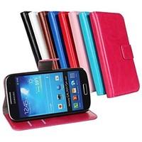 Crazy Horse Leather Wallet Flip Case with Card Holder And Stand Function for Samsung S4 Mini I9190