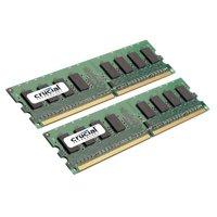 Crucial - Memory - 8 GB : 2 x 4 GB - DIMM 240-pin - DDR2 - 667 MHz / PC2-5300 - CL5 - 1.8 V - unbuffered - non-ECC