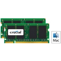 Crucial 4GB kit (2GBx2) DDR2 800MHz (PC2-6400) CL6 SODIMM 200 pin for Mac