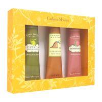 Crabtree & Evelyn Hand Therapy Collection Citron Honey & Coriander 50g + Gardeners 50g + Rosewater 50g