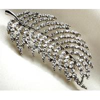 Crystal Leaf Brooch