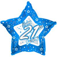 Creative Party 18 Inch Blue Star Balloon - Age 21
