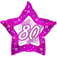 creative party 18 inch pink star balloon age 80