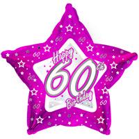 creative party 18 inch pink star balloon age 60