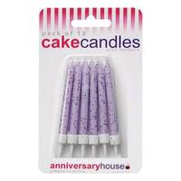 creative party glitter candles lilac