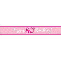 Creative Party Perfectly Pink Foil Banner - 80th Birthday