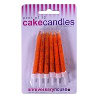 creative party glitter candles orange