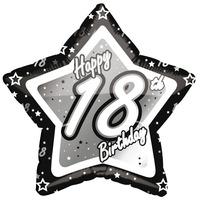 creative party 18 inch blacksilver star balloon age 18
