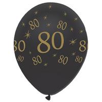 Creative Party Black And Gold 12 Inch Latex Balloons - 80 All Round Print