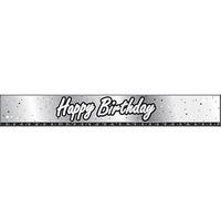 Creative Party 9 Foot Black & Silver Foil Banner - Birthday