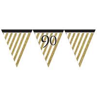 creative party black and gold paper flag bunting 90